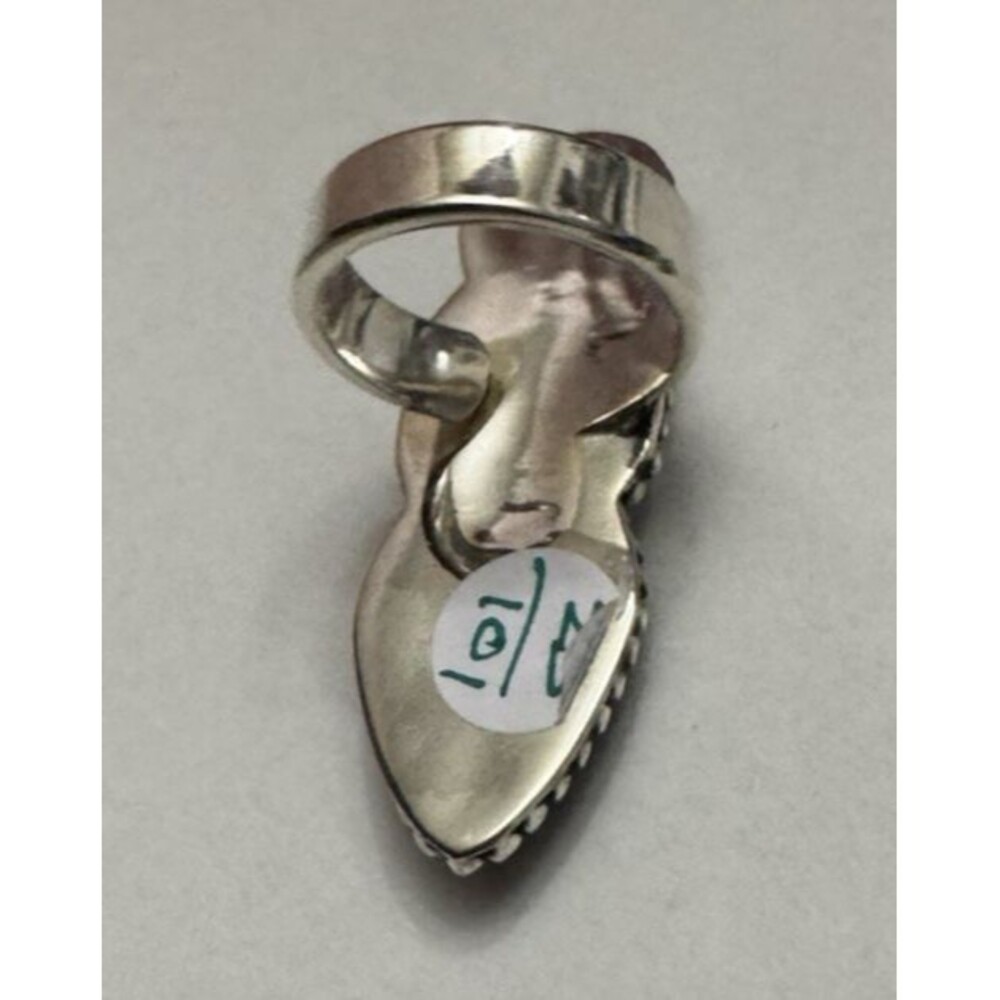 New - 925 Silver Pool Stone Adjustable Ring Tripl… - image 6